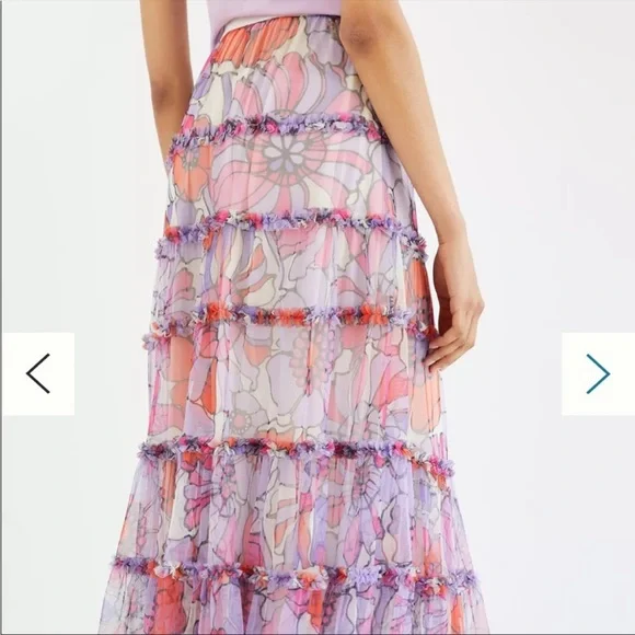 Anthropologie Maeve tiered tulle maxi skirt - size M medium - Picture 2 of 5